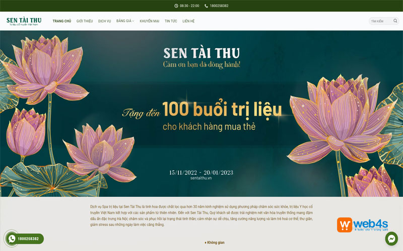 Giao diện thiết kế website spa làm đẹp